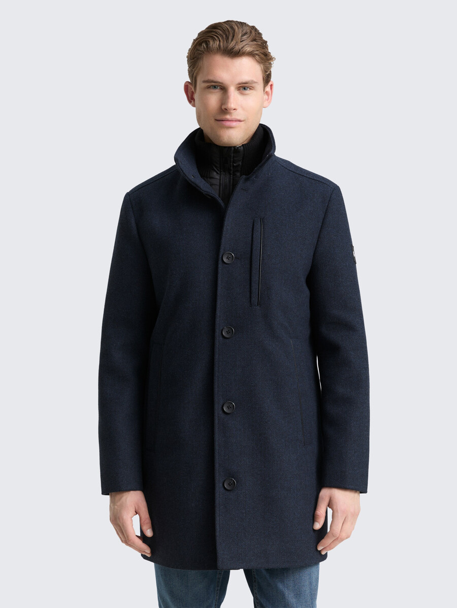 cappotto di lana 2 in 1 con giacca interna staccabile