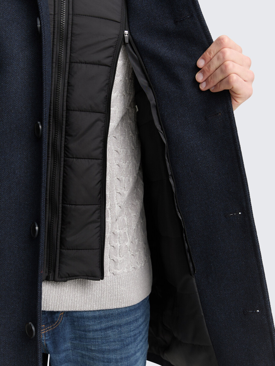 cappotto di lana 2 in 1 con giacca interna staccabile