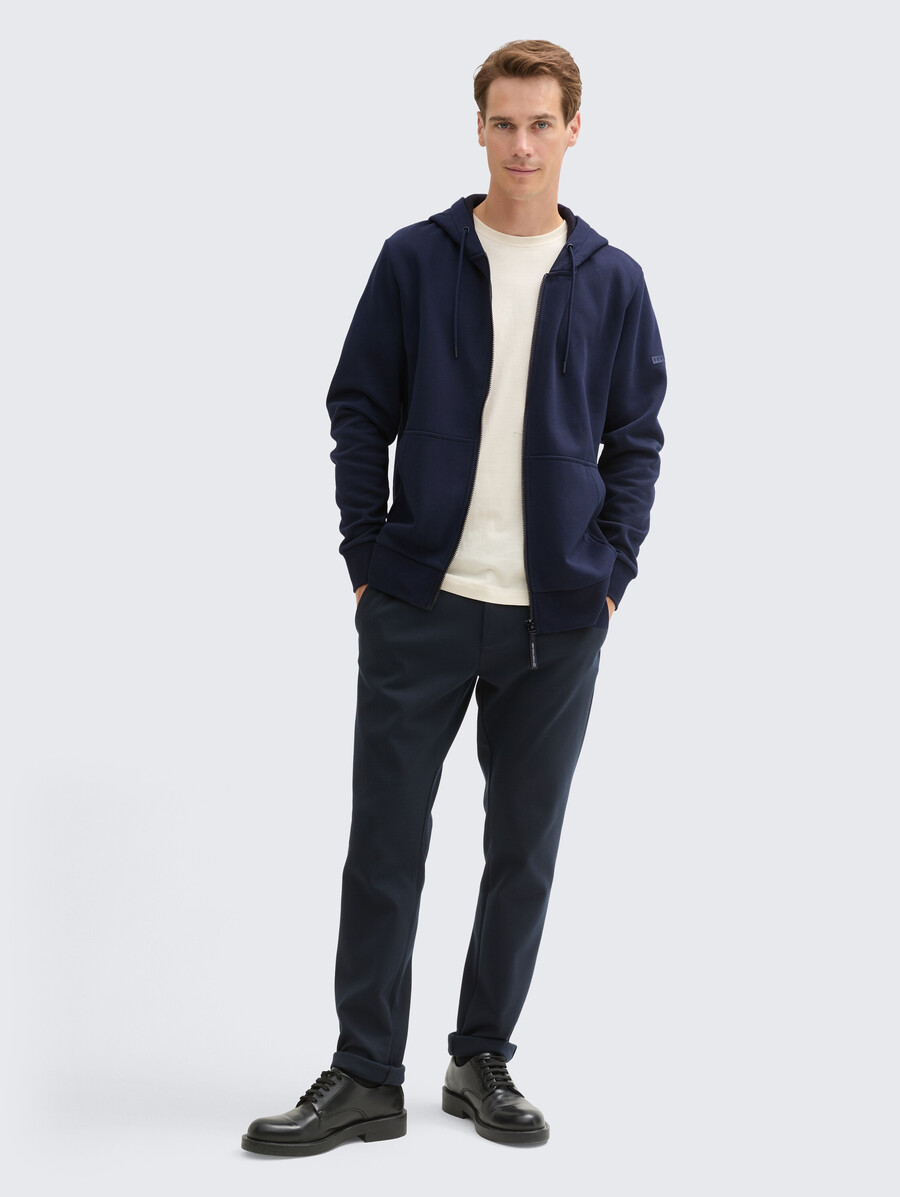 giacca con cappuccio basic in felpa