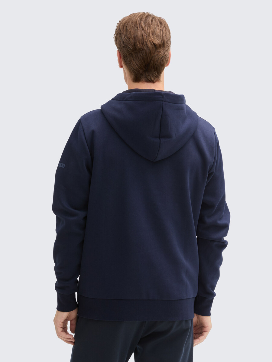 giacca con cappuccio basic in felpa