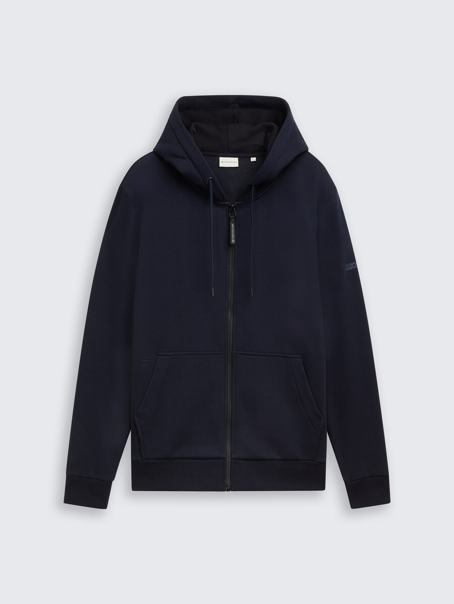giacca con cappuccio basic in felpa