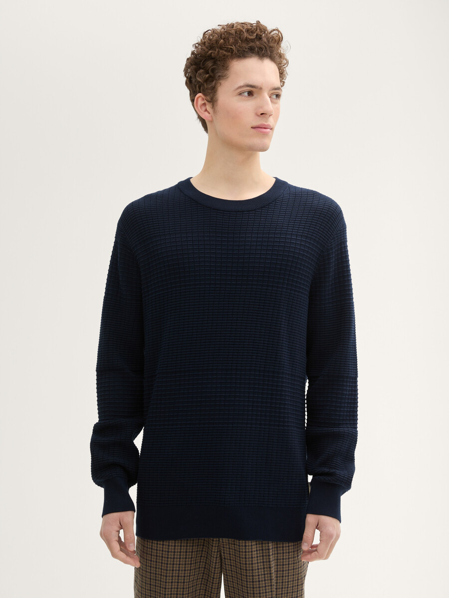 maglione lavorato a maglia in cotone dalla vestibilità regolare