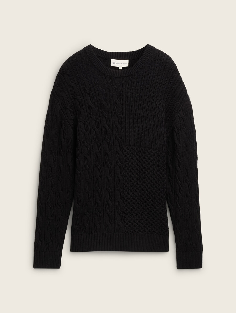 maglione lavorato a maglia con trecce rilassato