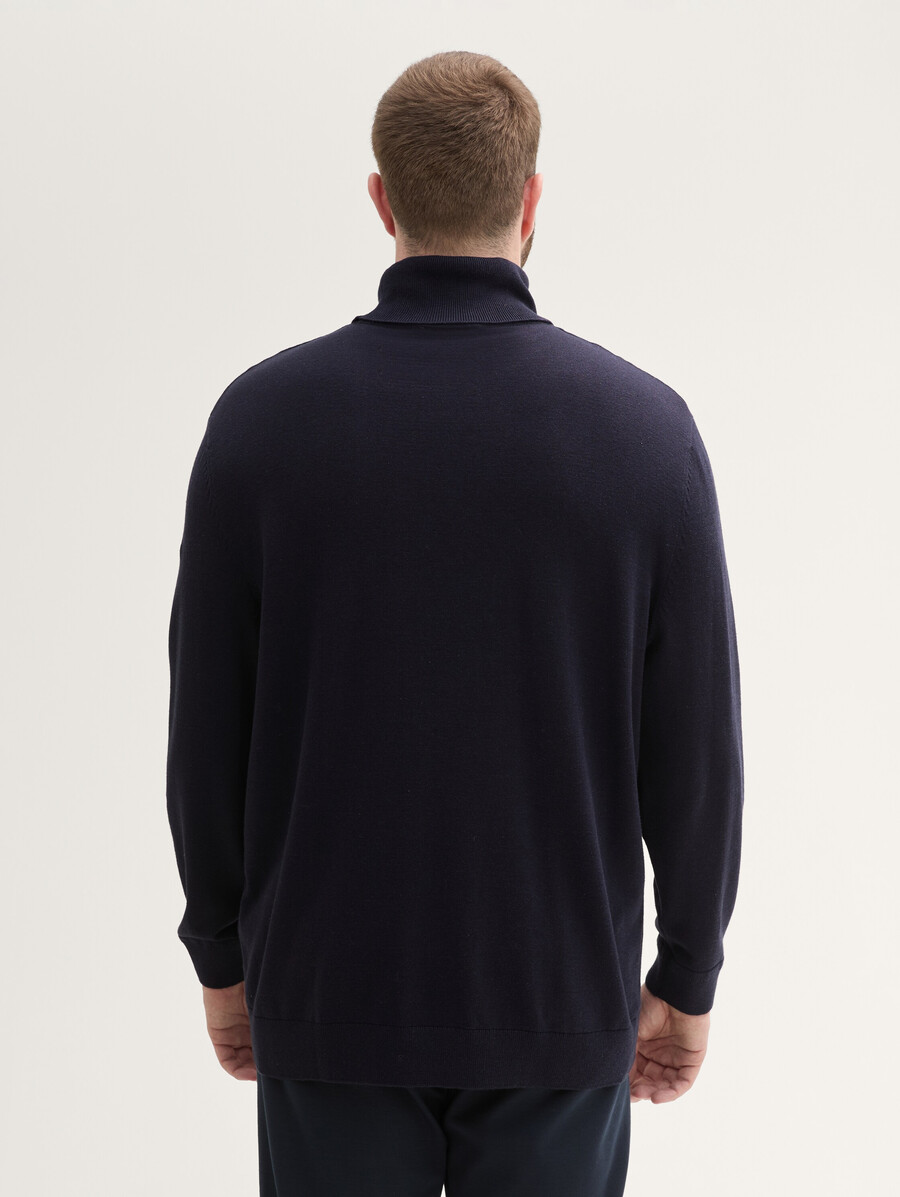 taglie forti - maglione dolcevita in cotone basico