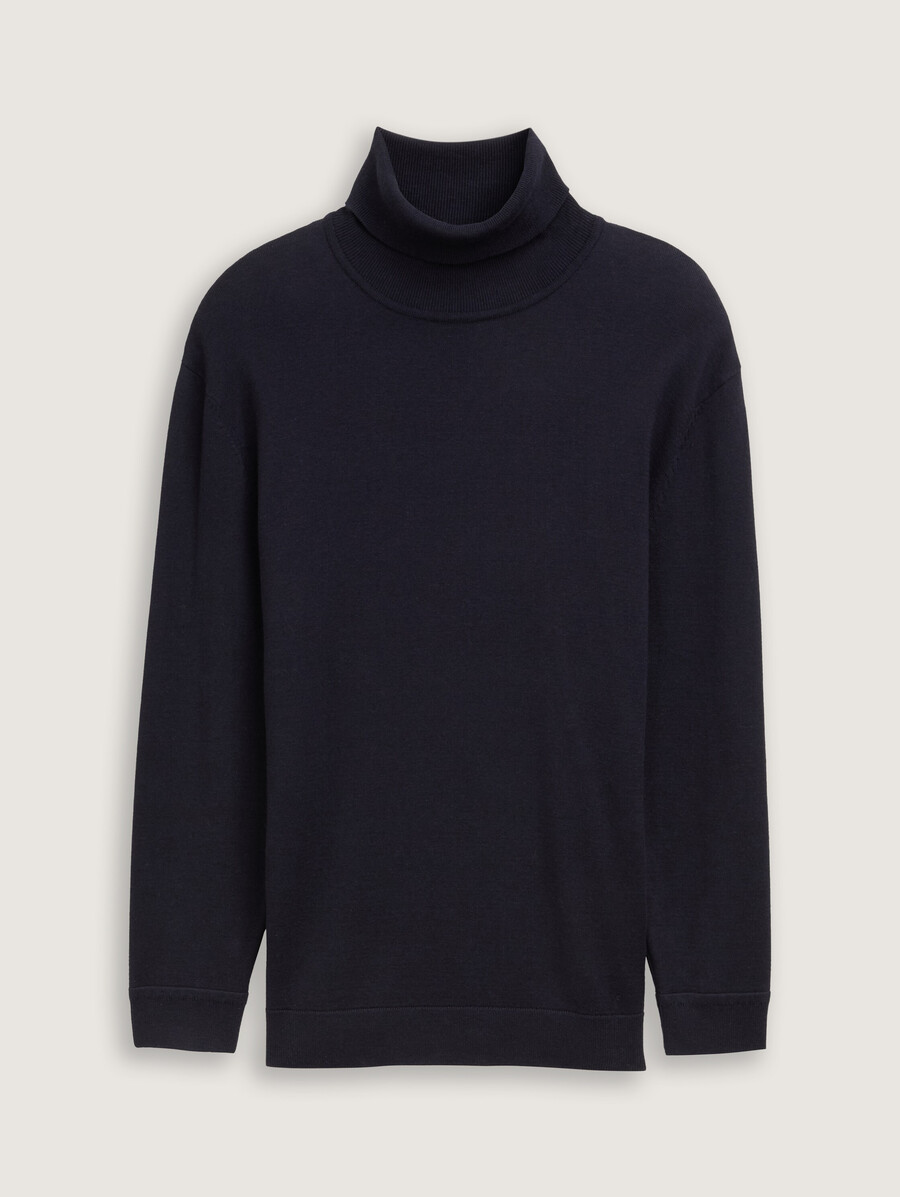 taglie forti - maglione dolcevita in cotone basico