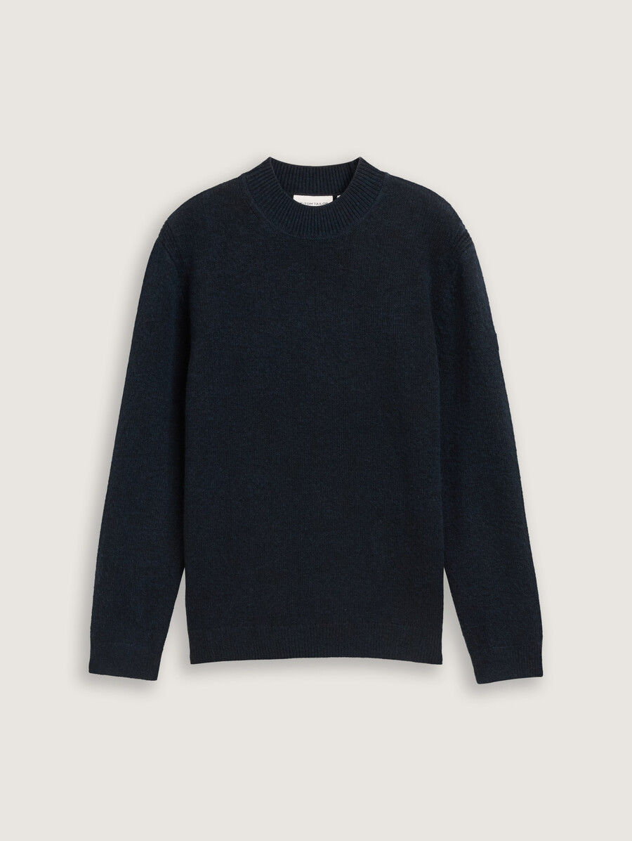 maglione lavorato a maglia con collo alto
