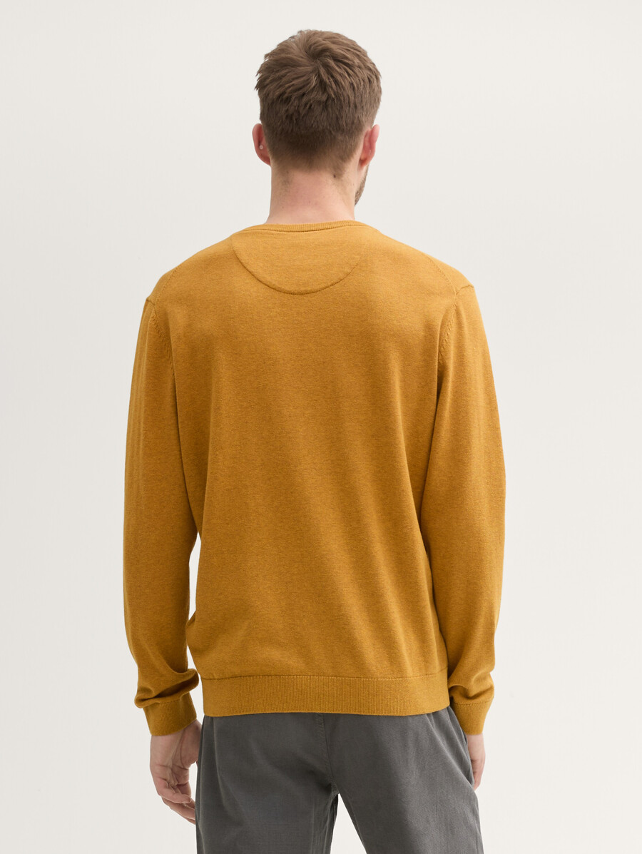 maglione in maglia di cotone con scollo a v
