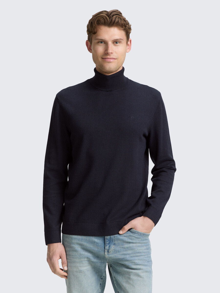 maglione a collo alto in cotone