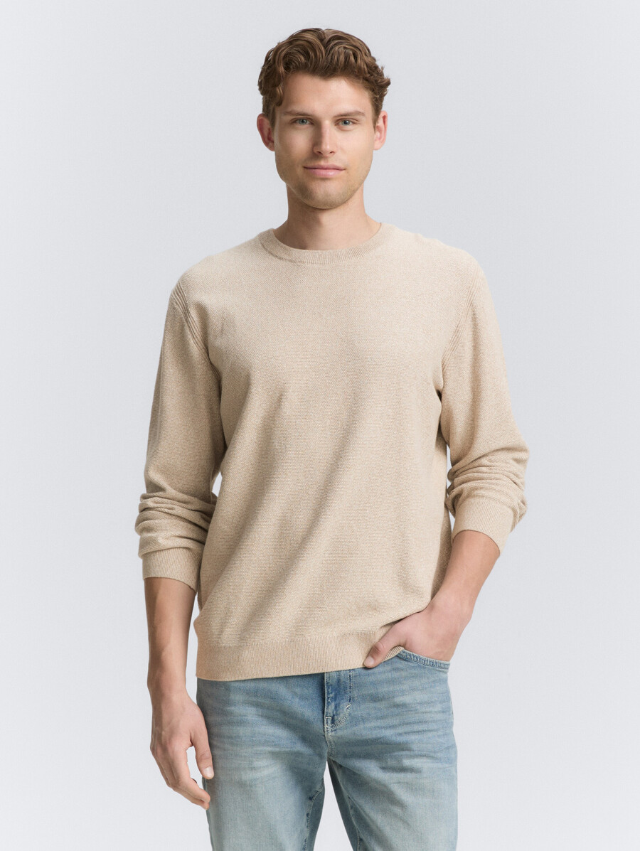 maglione lavorato a maglia in cotone biologico