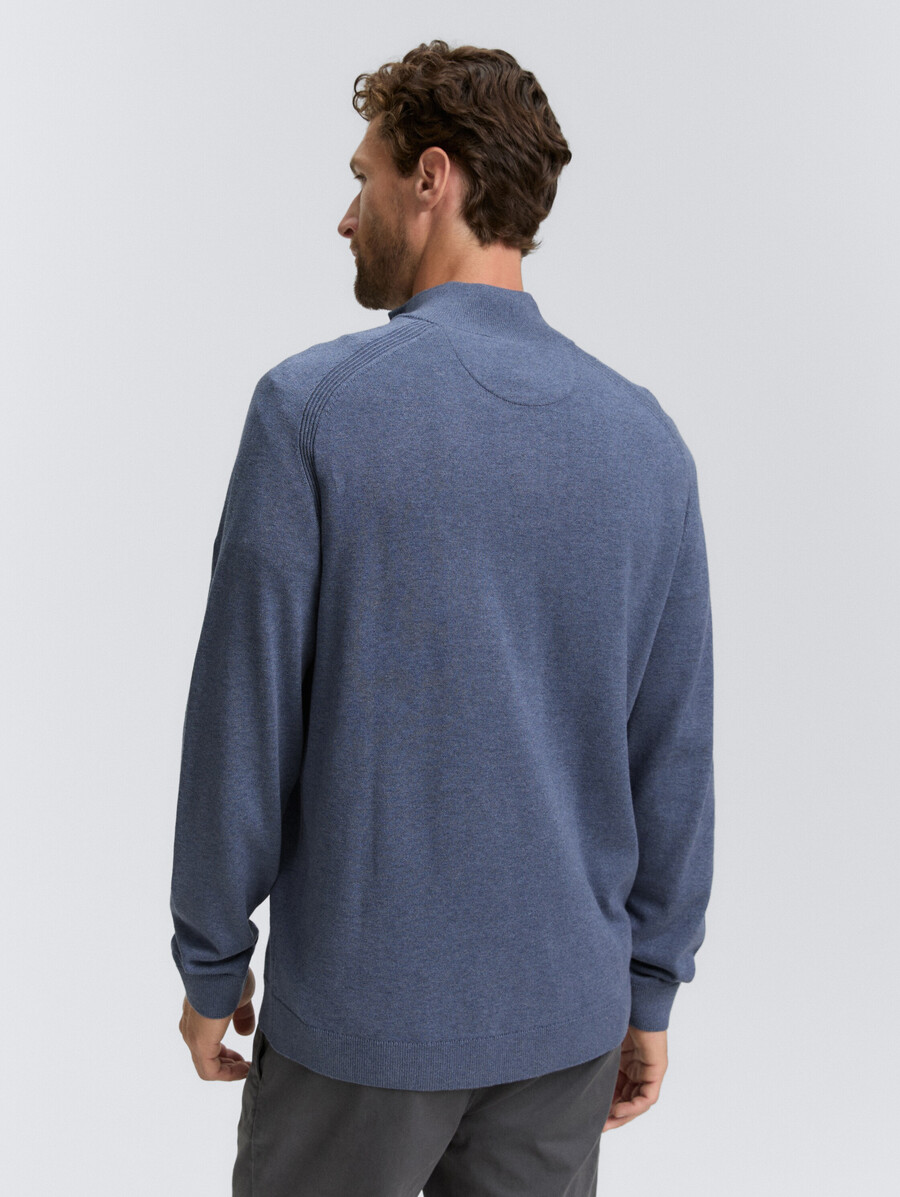 maglione lavorato a maglia troyer con ricamo del logo