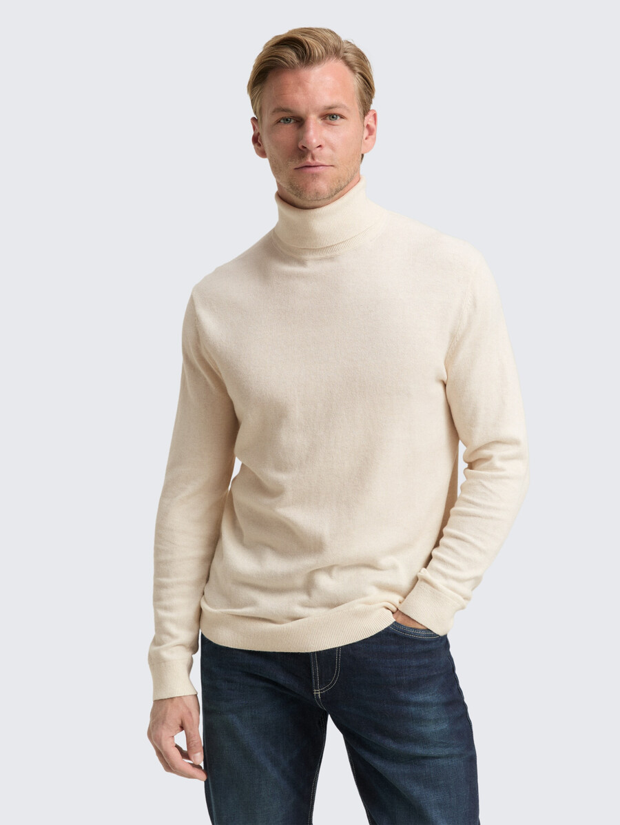 maglione a collo alto in misto cashmere