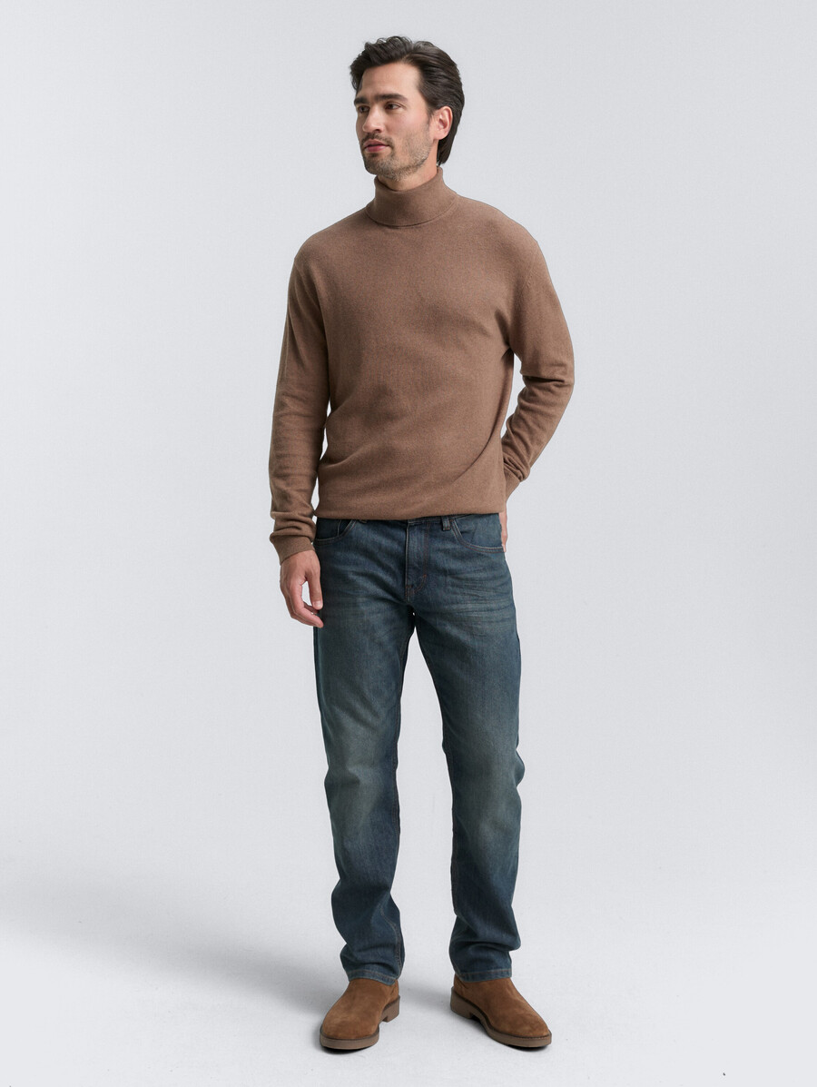maglione a collo alto in misto cashmere