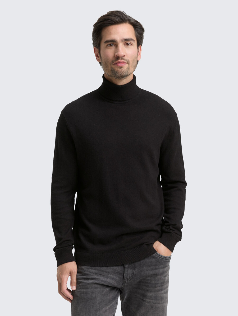 maglione a collo alto in misto cashmere
