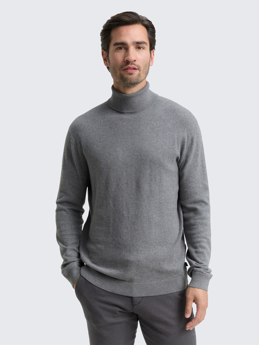 maglione a collo alto in misto cashmere