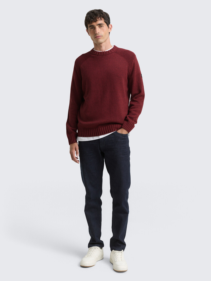 maglione lavorato a maglia con dettagli a coste