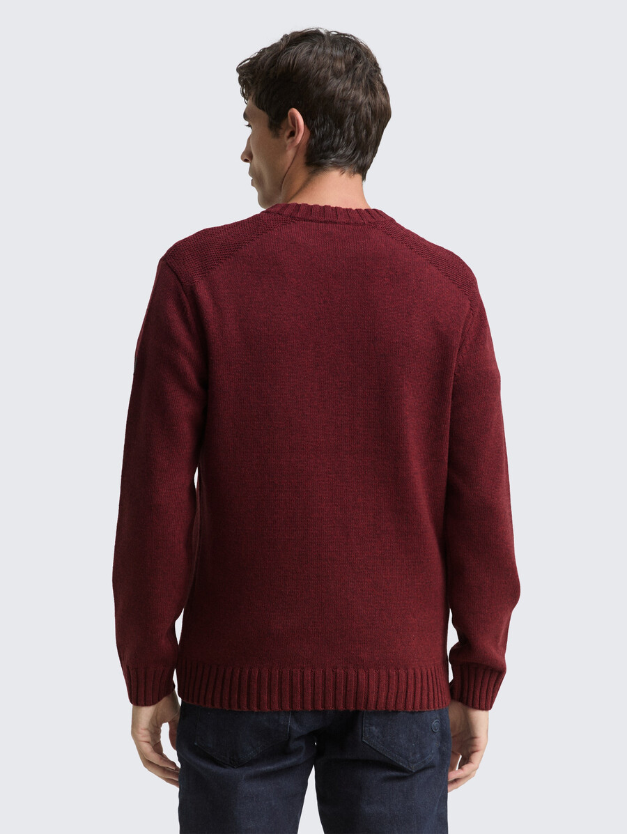 maglione lavorato a maglia con dettagli a coste