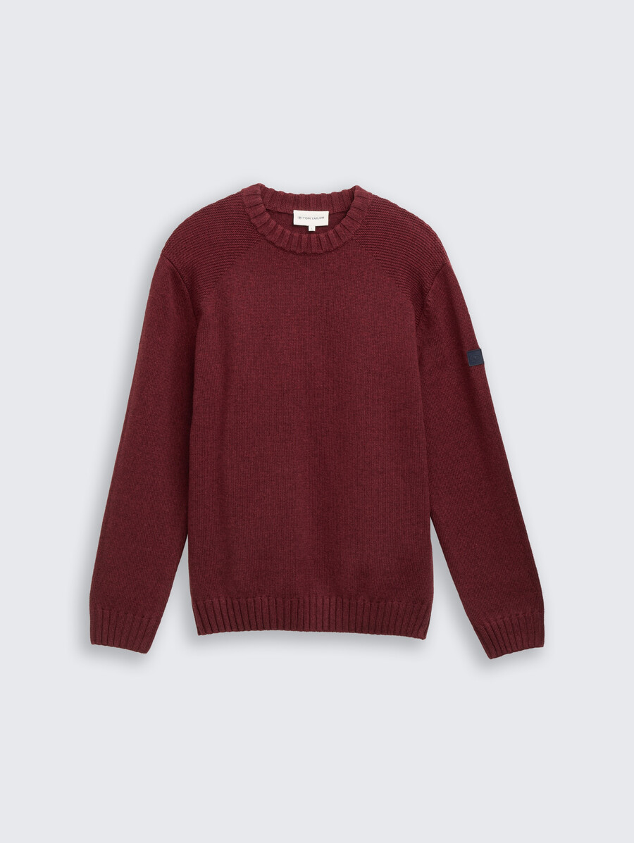 maglione lavorato a maglia con dettagli a coste