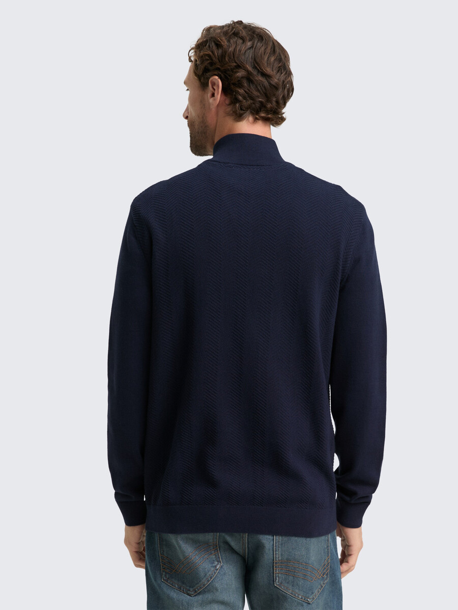maglione troyer in maglia con trama a spina di pesce