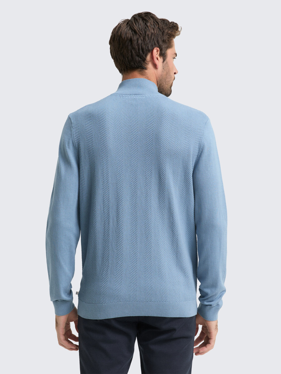 maglione troyer in maglia con trama a spina di pesce