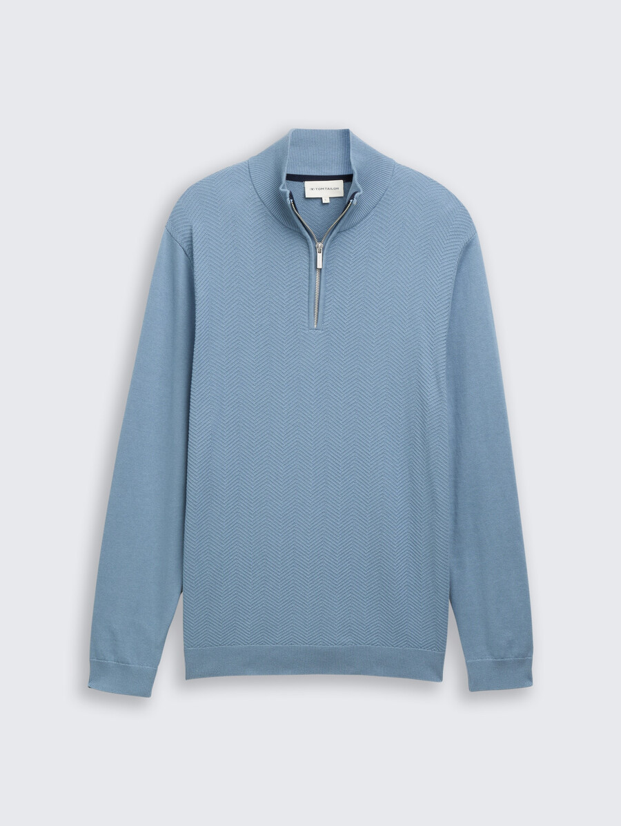 maglione troyer in maglia con trama a spina di pesce