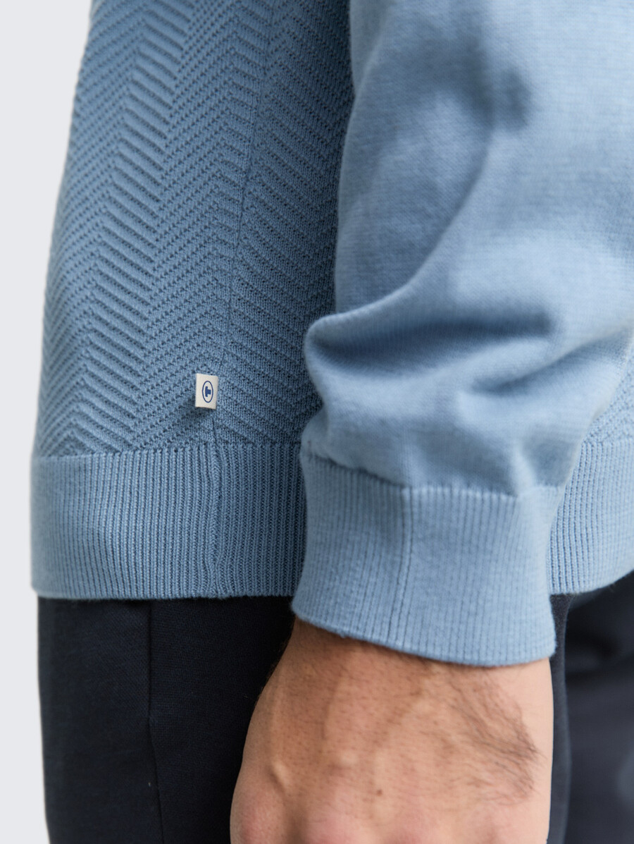 maglione troyer in maglia con trama a spina di pesce