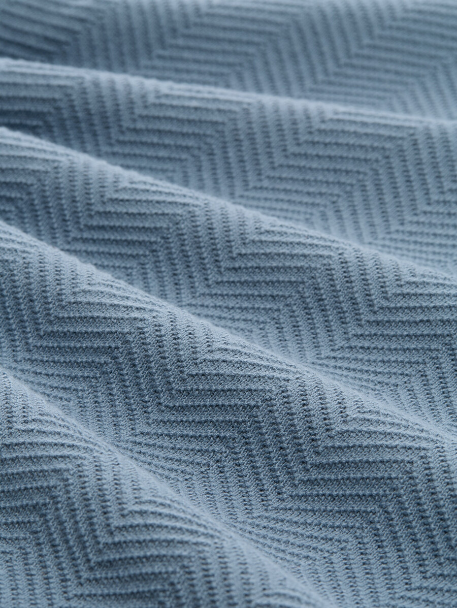 maglione troyer in maglia con trama a spina di pesce