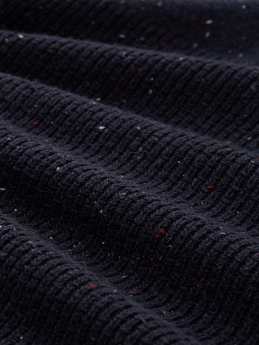 maglione lavorato a maglia troyer con texture miste