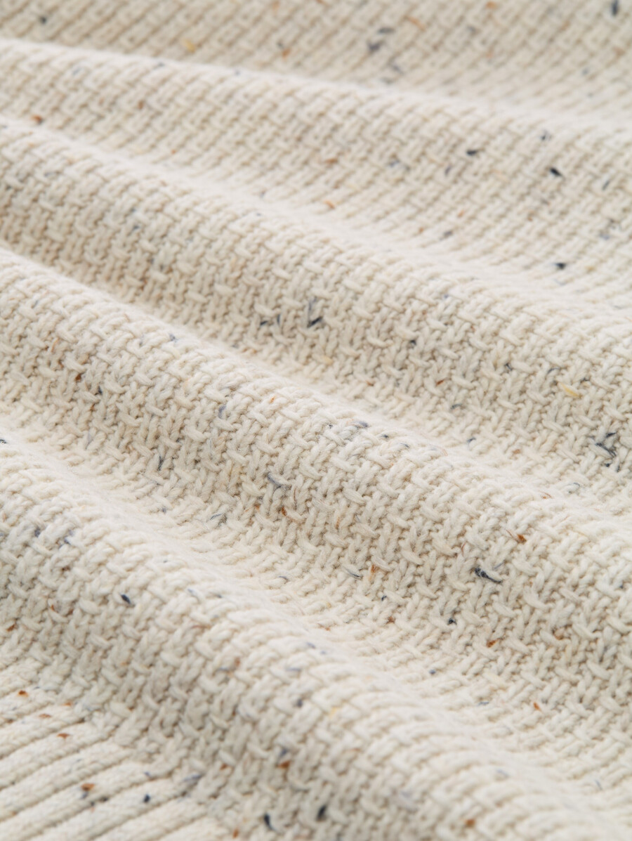 maglione lavorato a maglia troyer con texture miste