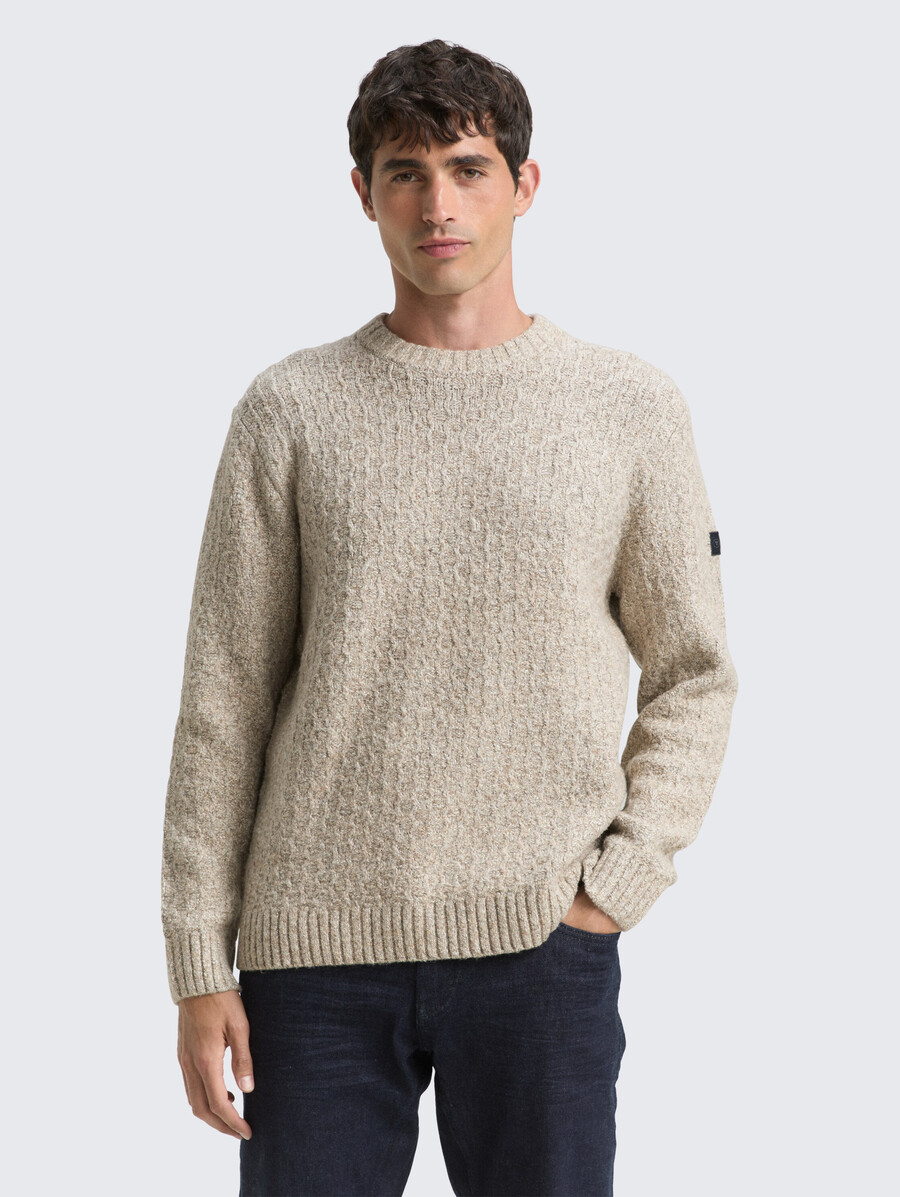 maglione lavorato a maglia in look mélange
