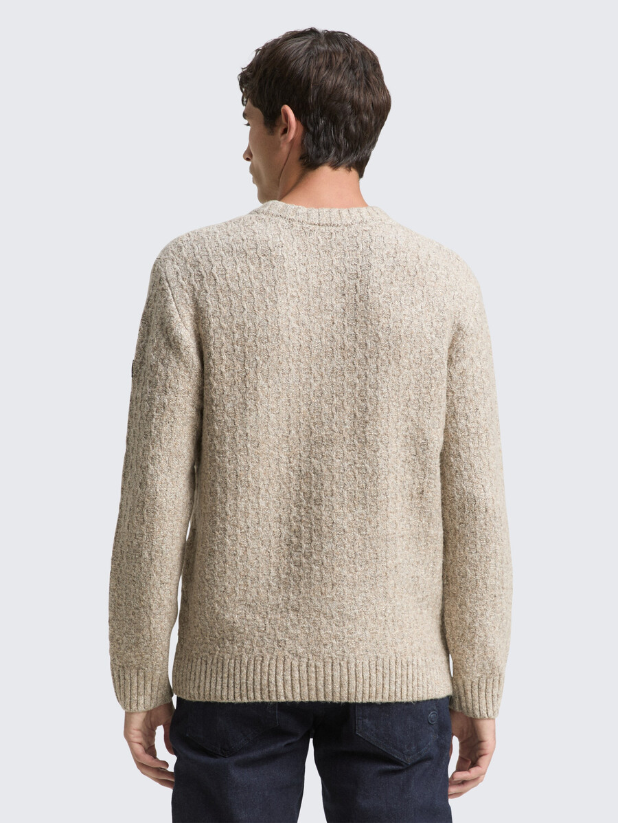 maglione lavorato a maglia in look mélange