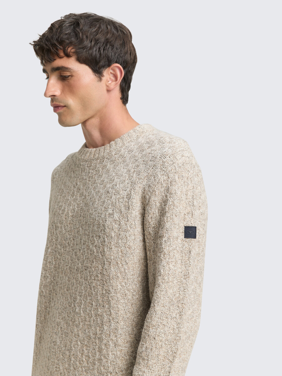 maglione lavorato a maglia in look mélange