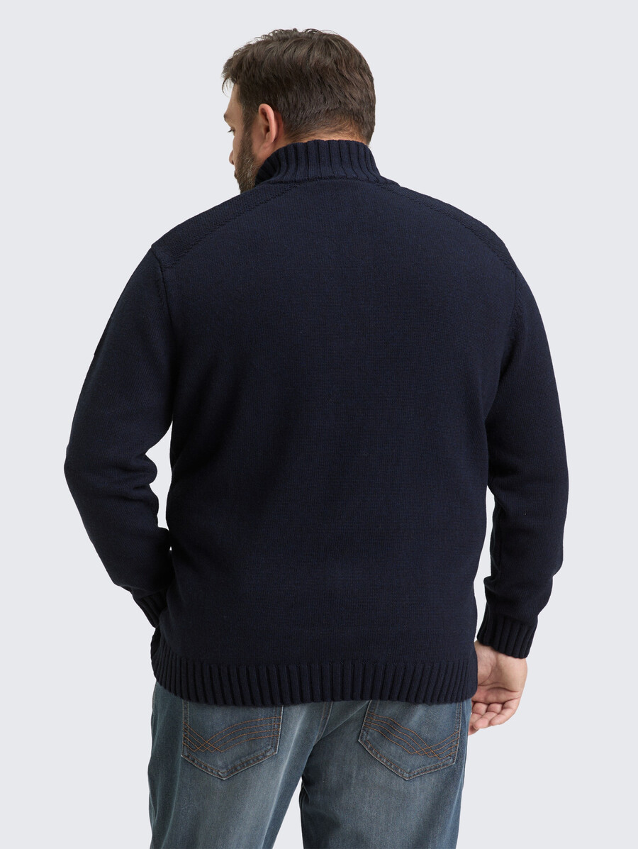 plus size - maglione troyer in maglia con dettagli a coste