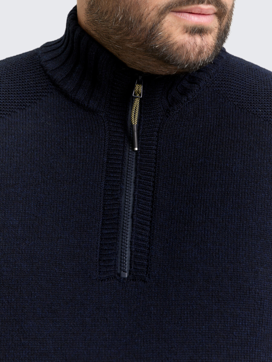 plus size - maglione troyer in maglia con dettagli a coste