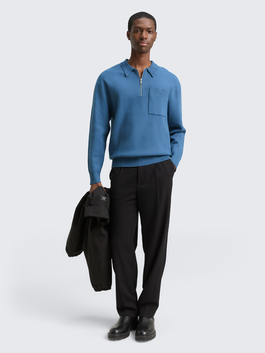 maglione lavorato a maglia dalla vestibilità comoda con colletto polo