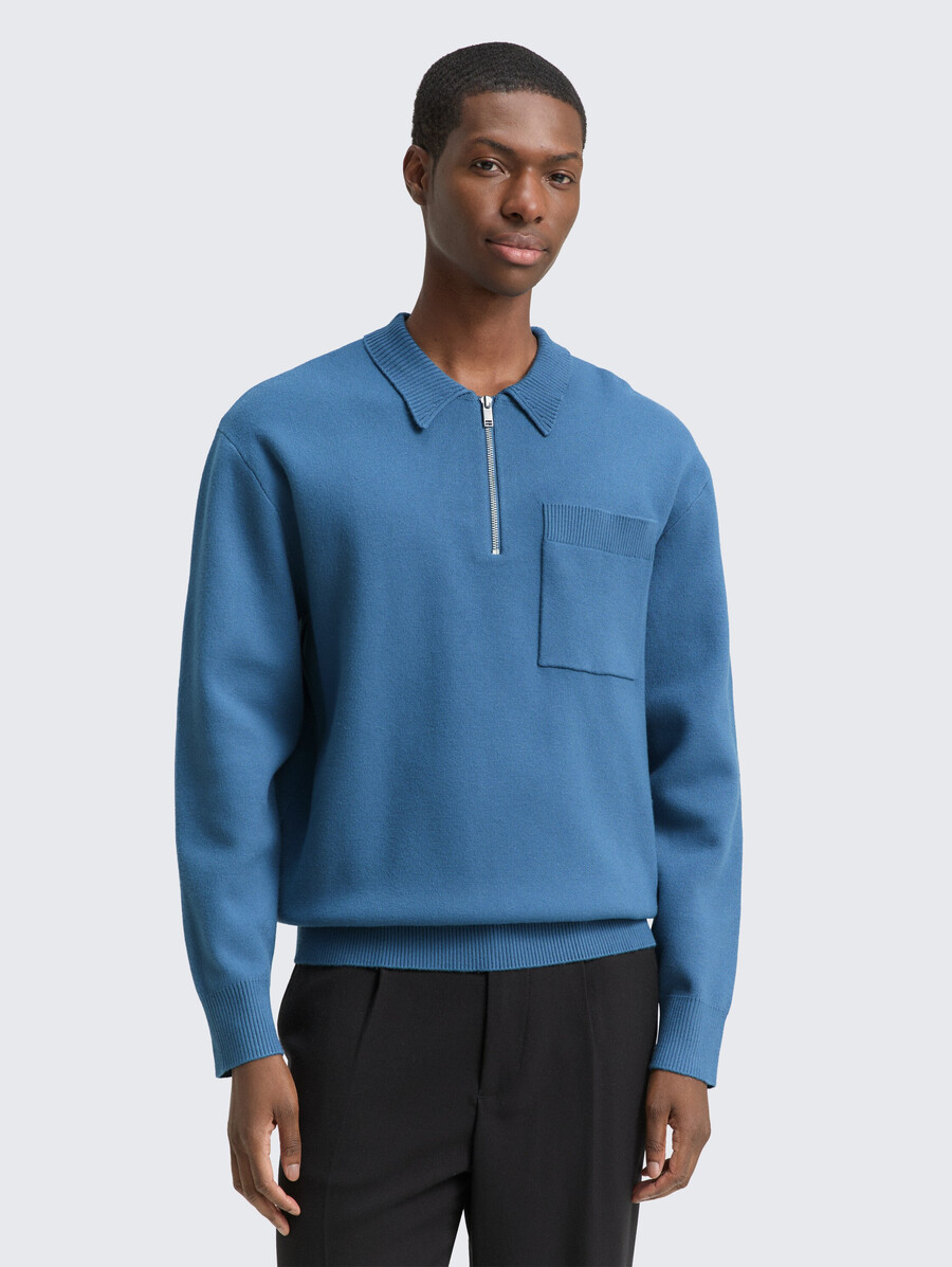 maglione lavorato a maglia dalla vestibilità comoda con colletto polo