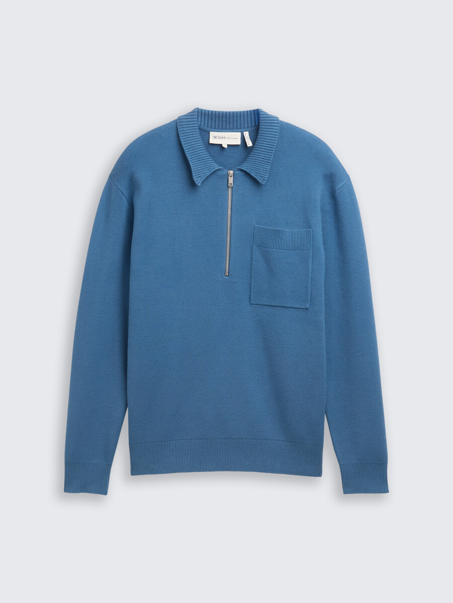 maglione lavorato a maglia dalla vestibilità comoda con colletto polo