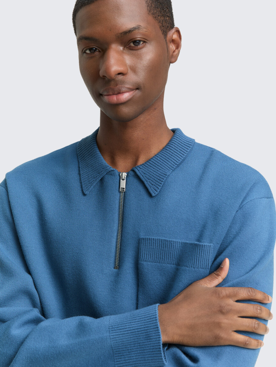 maglione lavorato a maglia dalla vestibilità comoda con colletto polo
