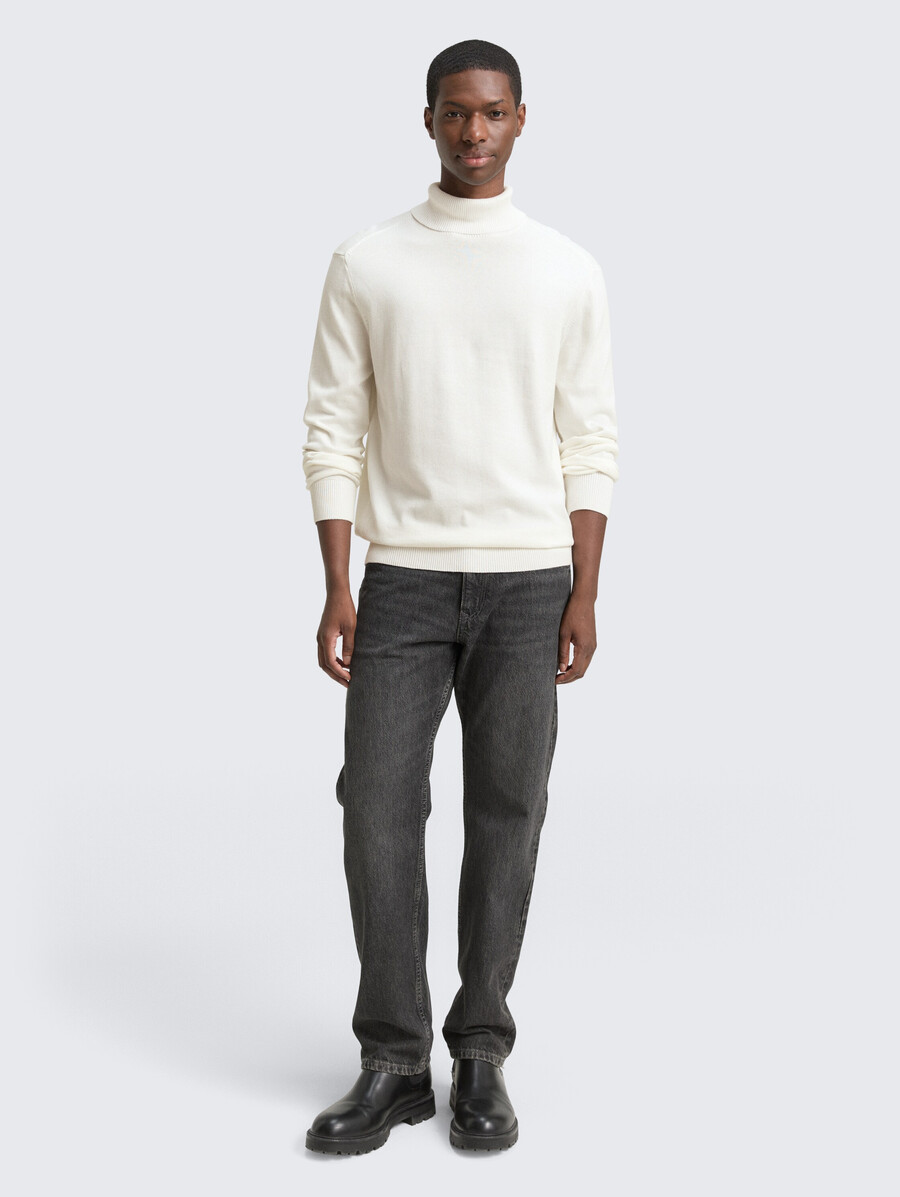 maglione a collo alto in cotone