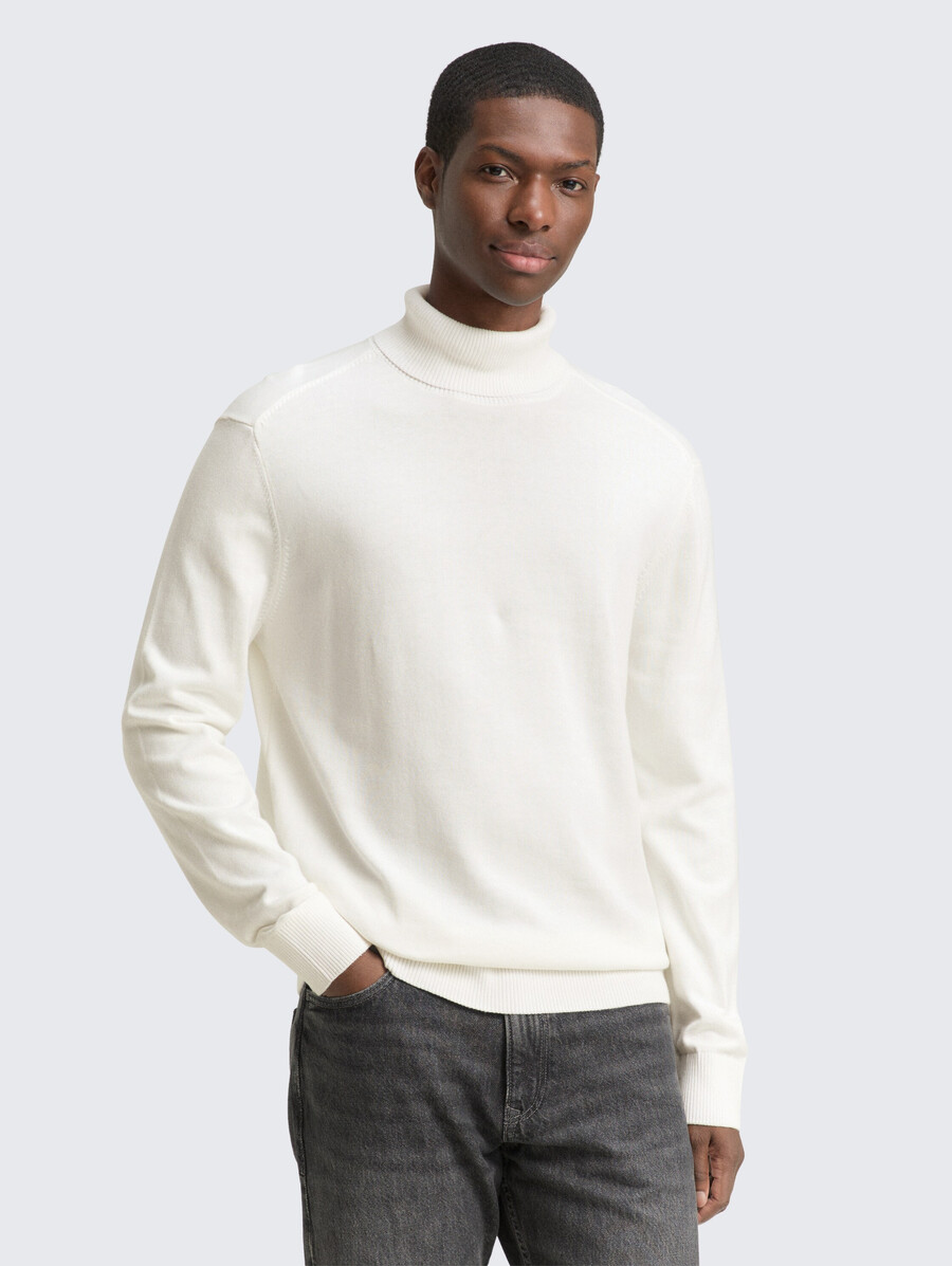 maglione a collo alto in cotone