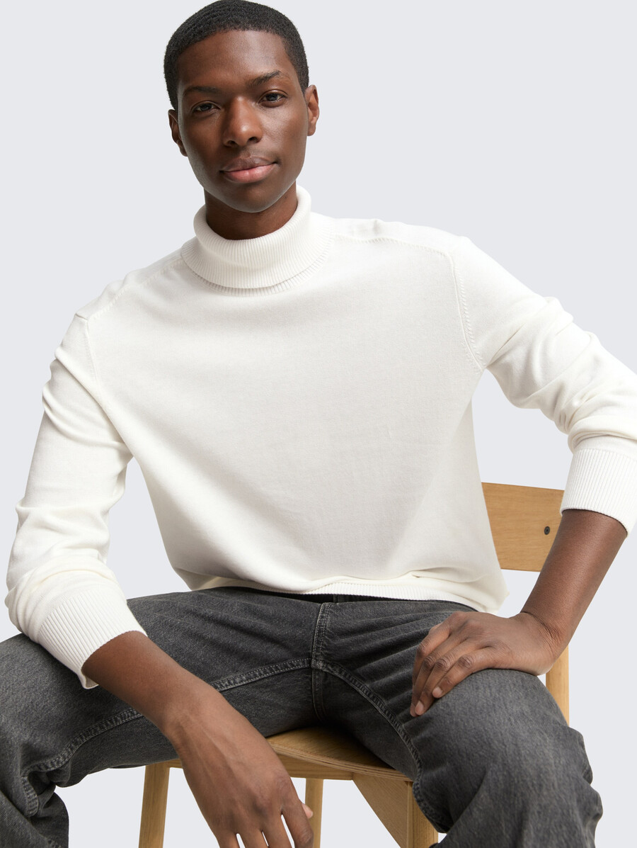 maglione a collo alto in cotone