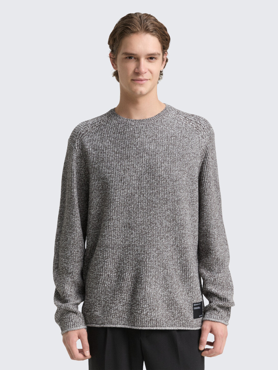 maglione lavorato a maglia in look mélange