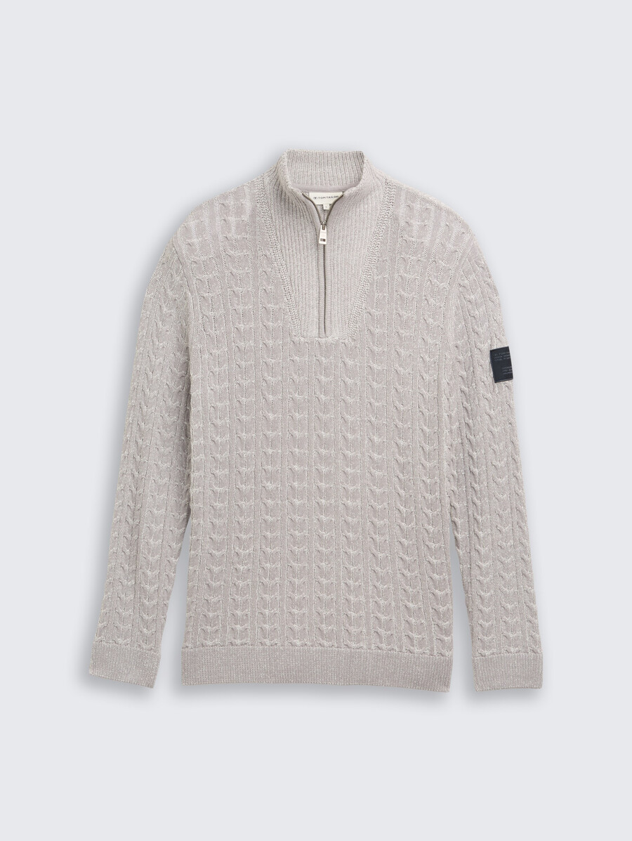 maglione lavorato a maglia troyer con lavorazione a trecce