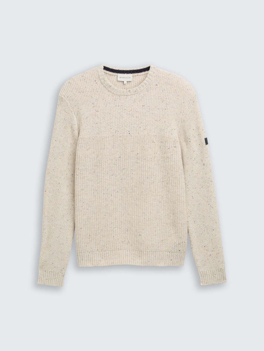 maglione lavorato a maglia con texture miste