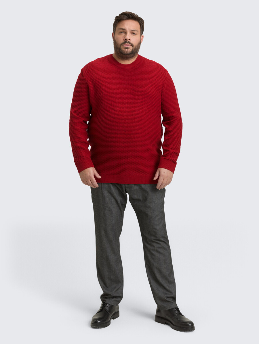 taglie forti - maglione lavorato a maglia con scollo tondo
