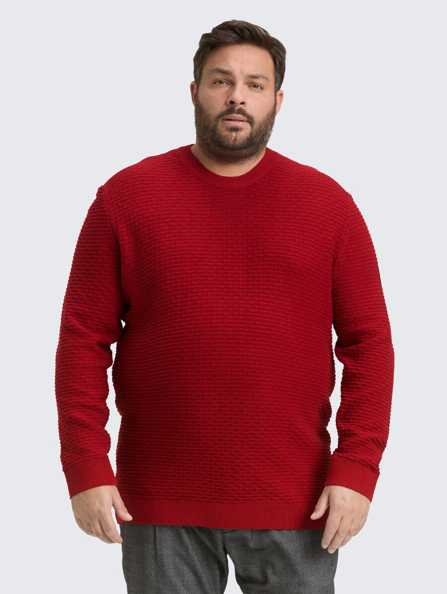 taglie forti - maglione lavorato a maglia con scollo tondo
