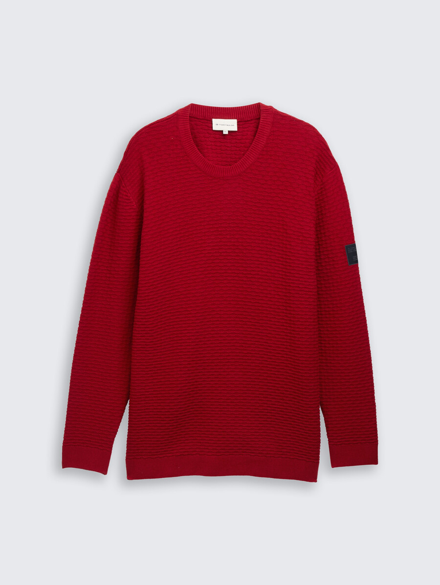 taglie forti - maglione lavorato a maglia con scollo tondo