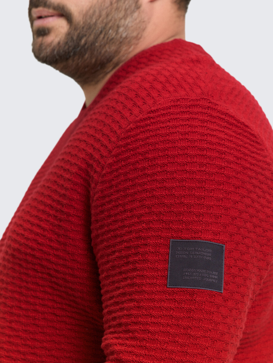 taglie forti - maglione lavorato a maglia con scollo tondo