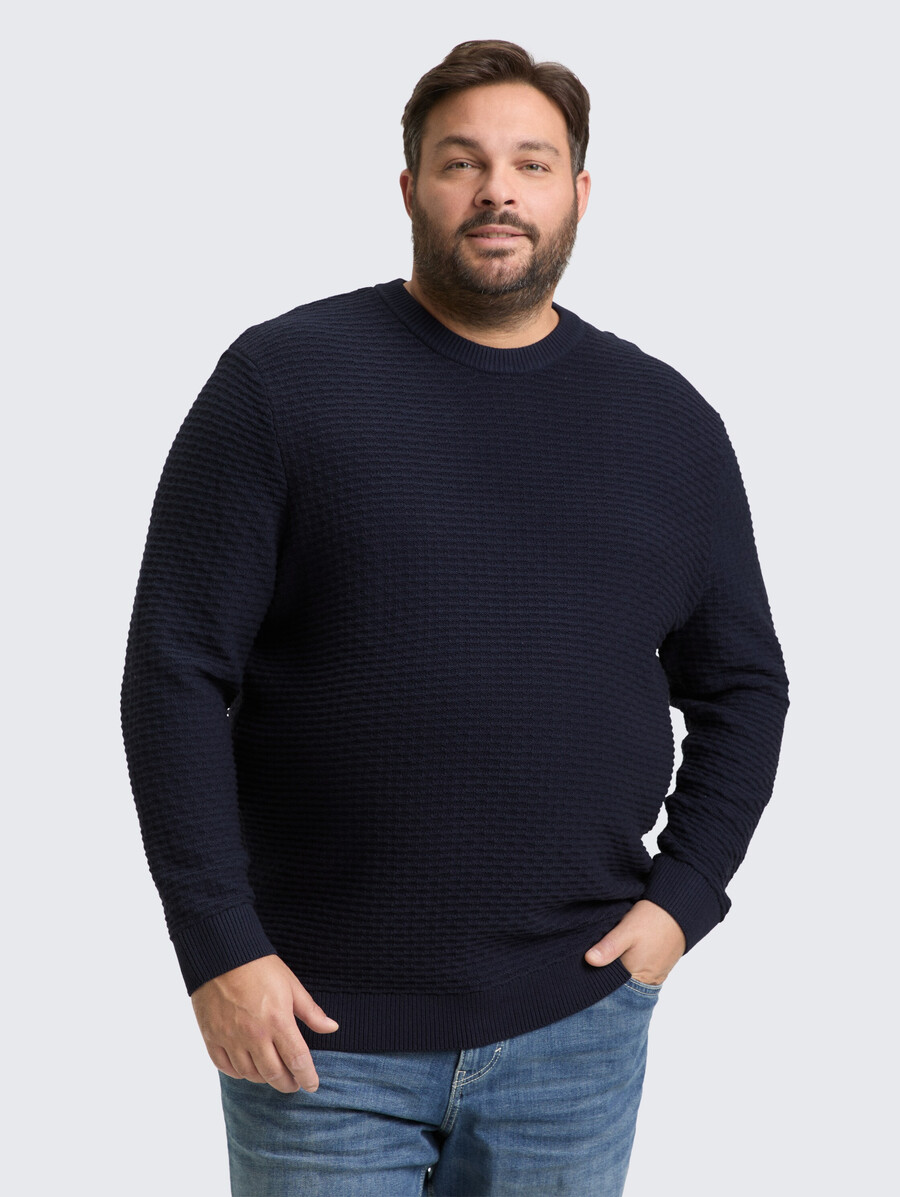 taglie forti - maglione lavorato a maglia con scollo tondo