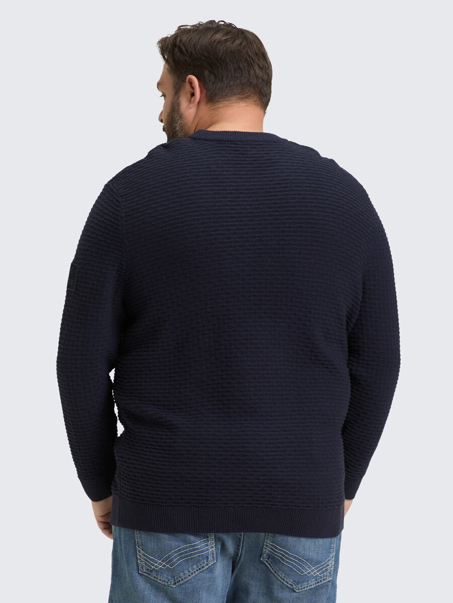 taglie forti - maglione lavorato a maglia con scollo tondo