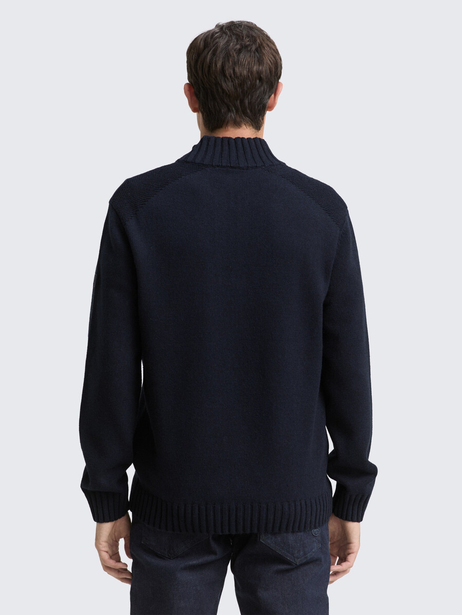 maglione lavorato a maglia troyer con dettagli a coste